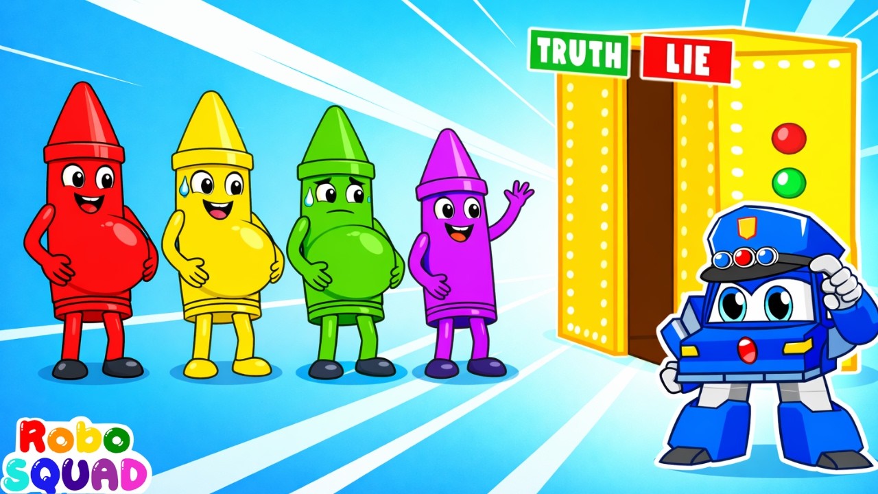 Pink VS Blue Crayon Song! Who Is Liar | Kids' Songs and Nursery Rhymes  RoboSquad