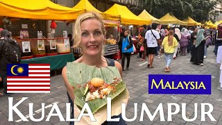 Street food in Malaysia - FIRST TIME TASTING MALAYSIAN FOOD in Kuala Lumpur 🇲🇾