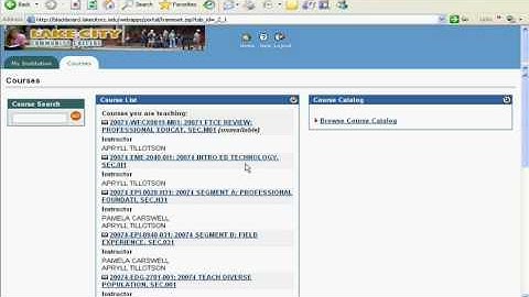 Blackboard Instructor - D - Course Tab