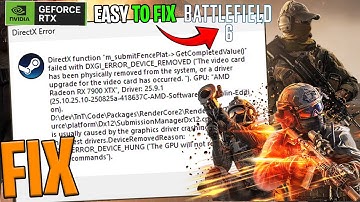 🛠️ How to Fix Battlefield 6 DirectX Function Error | DXGI DEVICE_HUNG & DEVICE_REMOVED (2025)