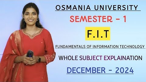 FIT || WHOLE EXPLAINATION || 💯 PASS || OSMANIA UNIVERSITY || SEM - 1 || B.COM || ‎@shivanipallela 