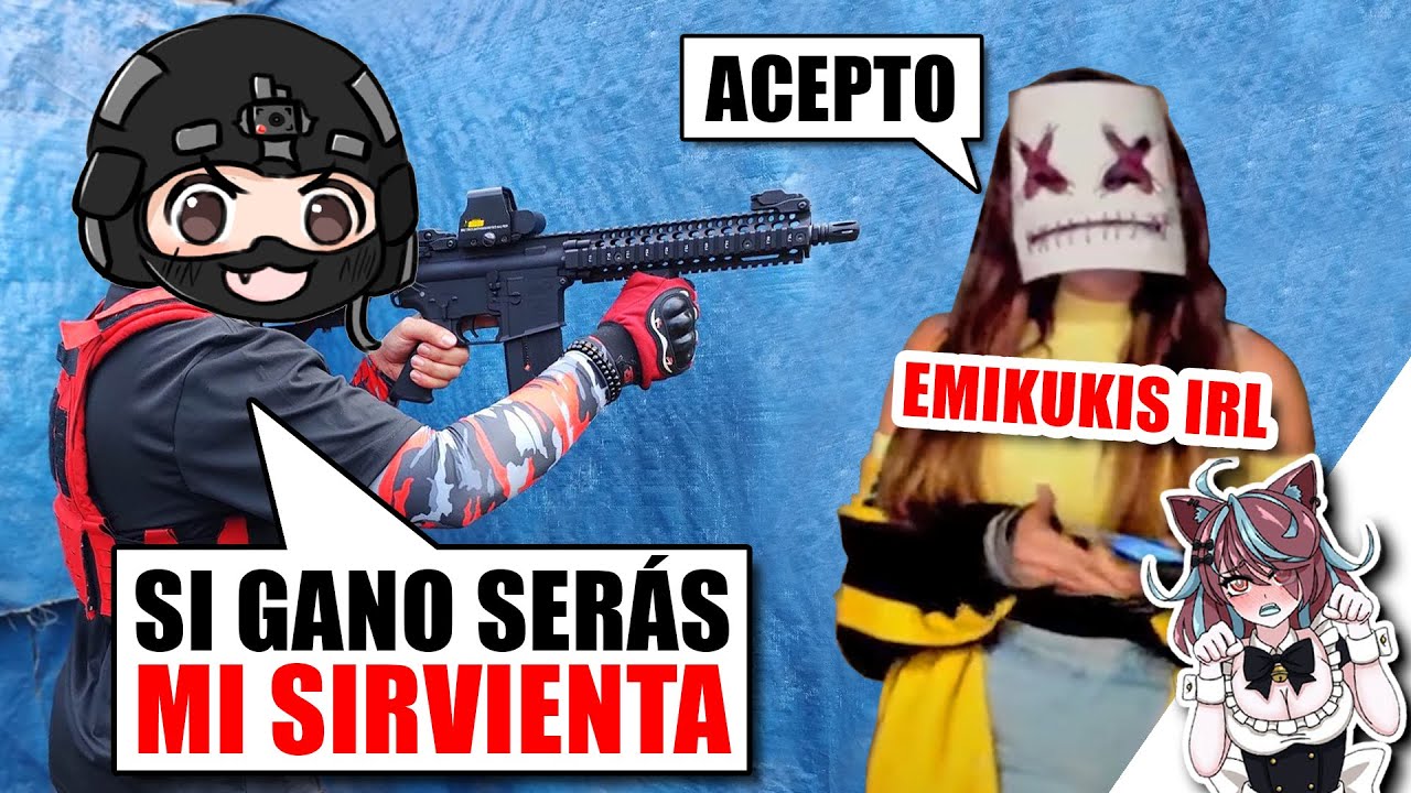SI GANO a EMIKUKIS SERÁ MI SIRVIENTA IRL❗️ 😈 ▬ @EmikukisCH vs YIO 😱 ▬ Airsoft Gameplay