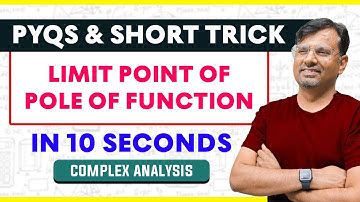 Limit Point of Pole of Function | Complex Analysis | Short Trick By Gp sir