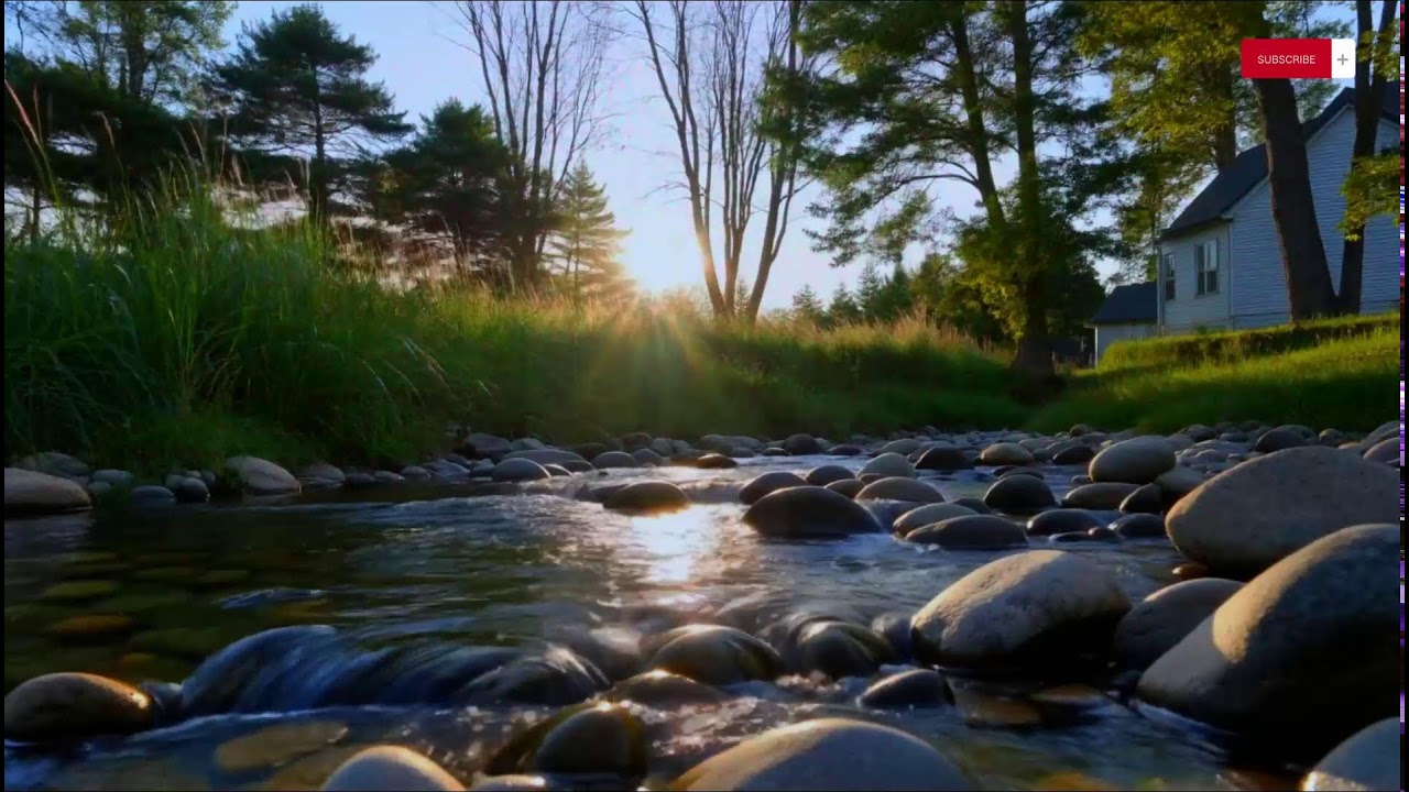 🌊 Natural Peace — Forest River & Backyard Creek with Piano Music