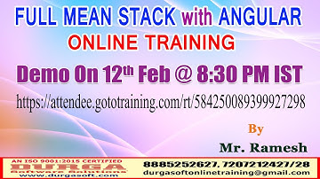 Full Mean Stack with ANGULAR Online Training in DURGASOFT