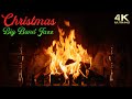 Big Band Jazz Christmas Fireplace - Instrumental Upbeat Christmas Playlist- 4K