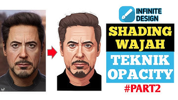 Shading wajah teknik opacity infinite design PART2 | VECTOR ART ROBERT DOWNEY (STEP BY STEP)