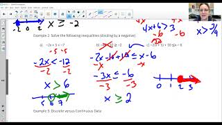 Pre-Calculus 11: Unit 7, Lesson 1: Linear Inequalities