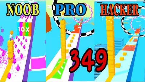 NOOB vs PRO vs HACKER in Cube Surfer ❤️ All Levels Gameplay