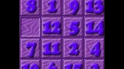 15 Puzzle - 1 to 15 (Adds to 34 in All Directions)