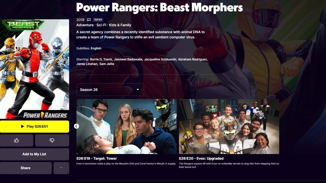 Power Rangers Beast Morphers Season 1 Now On Tubi! #powerrangers # ...