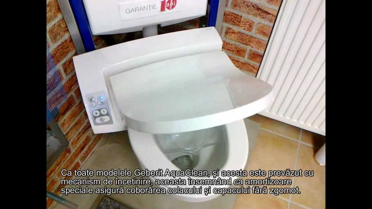 Geberit AquaClean 5000. Vezi un capac wc cu bideu in functiune.  www.jollycluj.ro - YouTube