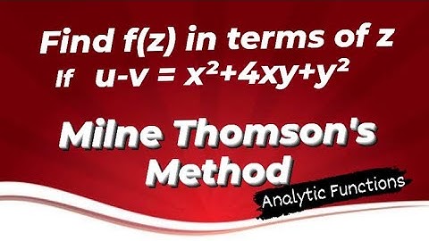 Determine the analytic function f(z) if u-v = x²+4xy+y² is given.  MILNE THOMSON