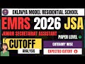 EMRS JSA Cutoff 2025 | Junior Secretariat Assistant Expected Cutoff | Category Wise | Male & Female