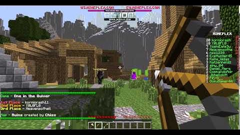 Minecraft a guy hacking at one in the quiver (mineplex)