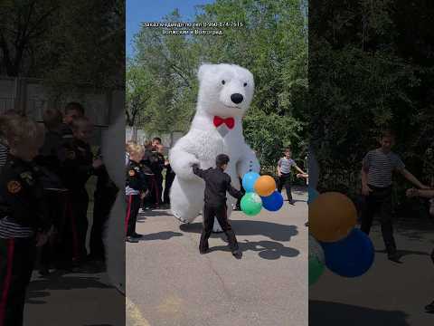 Мишка Пломбир поздравил школьника с Днём Рождения 🥳 #волжский #белыймедведьволгоград