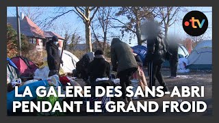 Grand froid : des familles avec enfants dorment encore à la rue sous des tentes de fortune