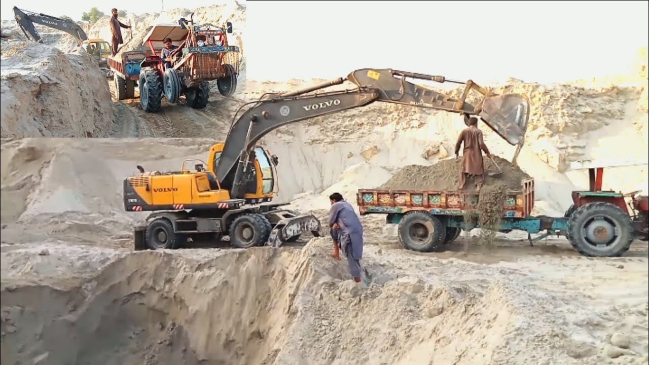 Sand loading by Volvo Excavator|Volvo Excavator|Sajid Hussain. - YouTube