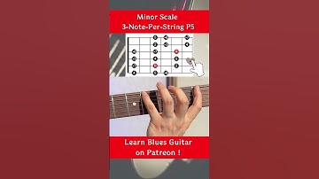 How to play minor scale 3-note- per- string position 5 on guitar #shorts