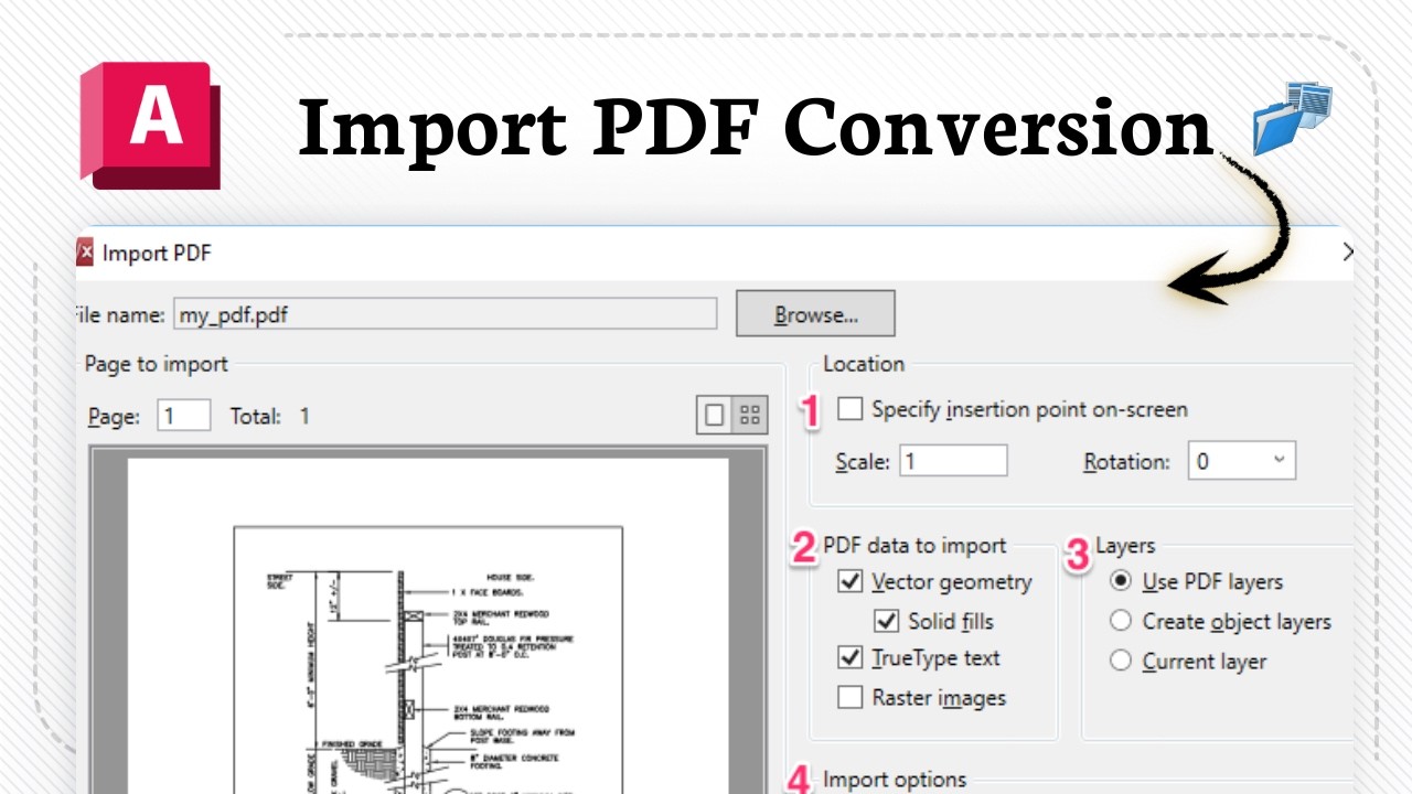 How to import a PDF into AutoCAD (Easy Conversion) - YouTube
