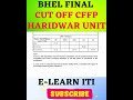BHEL Haridwar Cut Off 2025 | Fitter, Welder, Turner, Machinist Final Marks | Category Wise