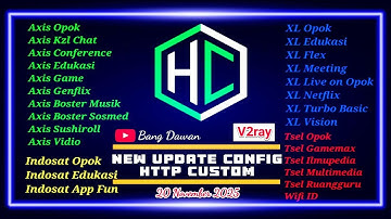✔️ DONE‼️NEW UPDATE CONFIG HTTP CUSTOM || V2RAY || Axis XL, Byu Tsel, Three & Indosat [ 7 Hari ]
