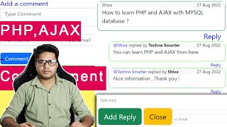 Comment and reply system in PHP, AJAX with MYSQL database | Comment form using PHP,jQuery,Bootstrap