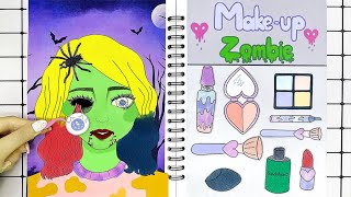 【🐾paper diy🐾】Paper DIY Makeup 🤢 Enid Zombie Makeup #Makeup Compilation 💄Super Diy Paper