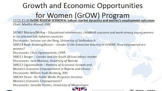 GrOW REVIEW SESSION 6: Labour market dynamics and womenโs employment outcomes