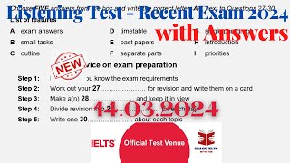 IELTS Listening Actual Test 2024 with Answers | 14.03.2024