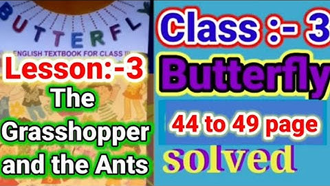 Class 3...Butterfly.. English..Lesson 3 ..The Grasshopper and the ants..44 to 49 page..all activitie