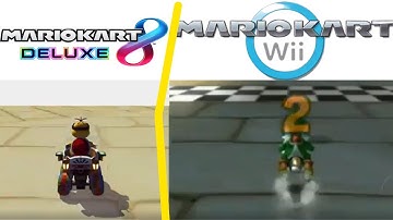 Mario Kart Wii Custom Track 3DS Wuhu Loop in Mario Kart 8 Deluxe Side to Side Comparison