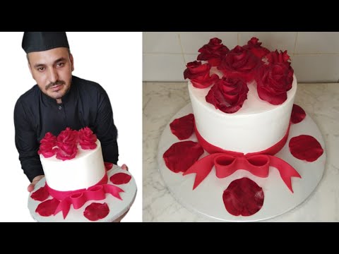 Tortların Hazırlanması #32 / Sadə və Gözəl Tort / Mastikadan Qızıl Güllər / #vlog