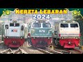 Ramainya kereta api spesial lebaran 2024 di stasiun jakarta  kereta baru  lokomotif livery spesial