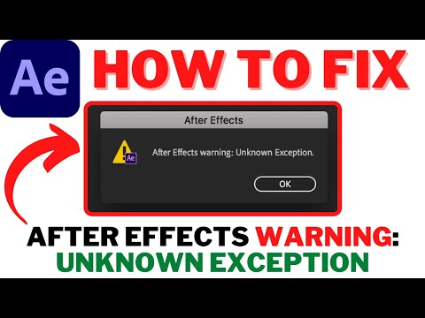 After Effects WARNING Unknow Exception 2021 | How To Fix Unknown Exception Error In After Effects