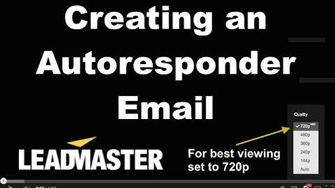Using workflow to create an autoresponder email