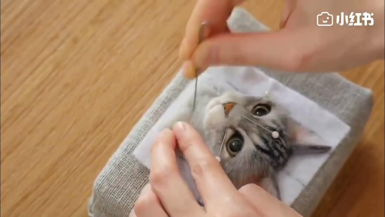 "Advanced Needle Felting Techniques for Creating 3D Cat Sculptures