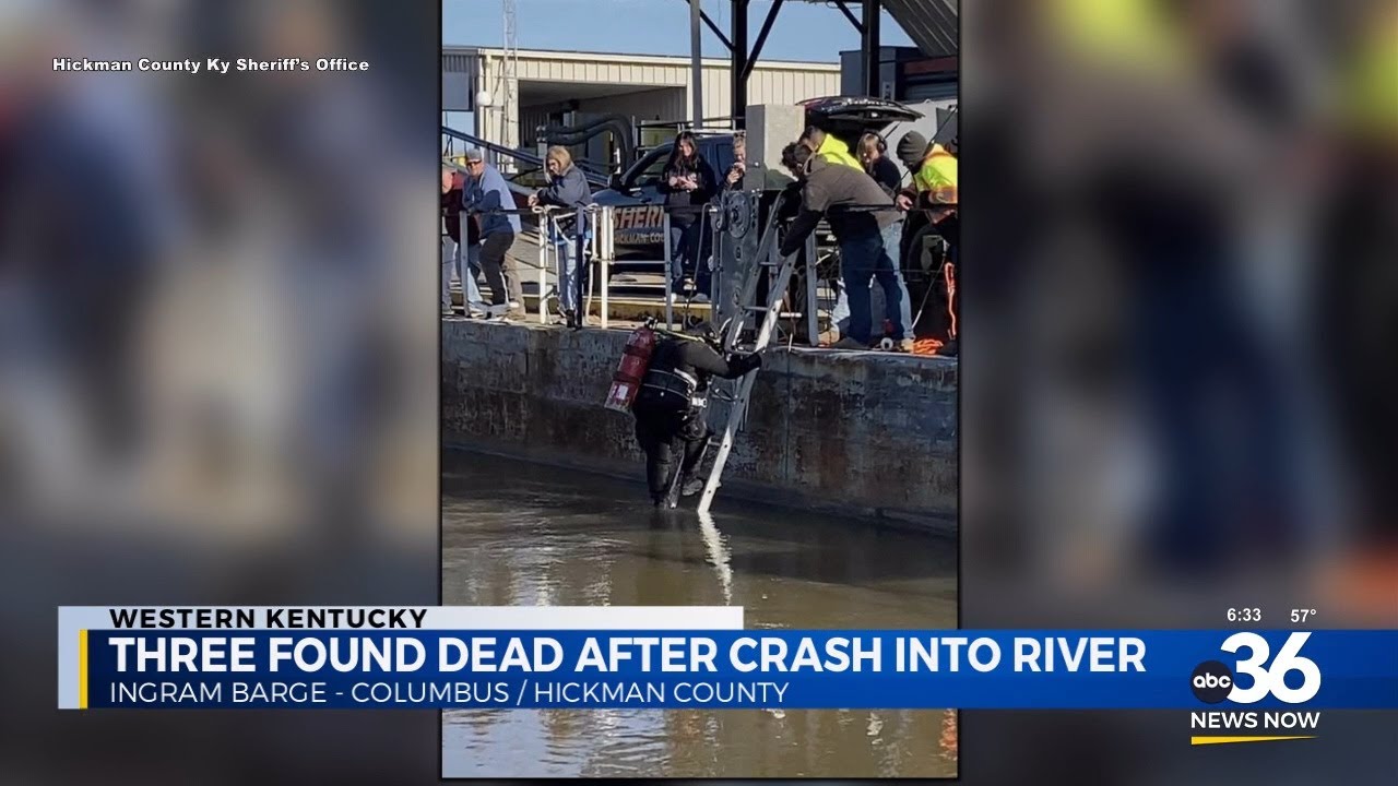 Three found dead after crash into river - YouTube