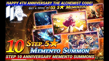 Happy 4th Anniversary TAC! Step 10 Anniversary Memento Summons! (The Alchemist Code)