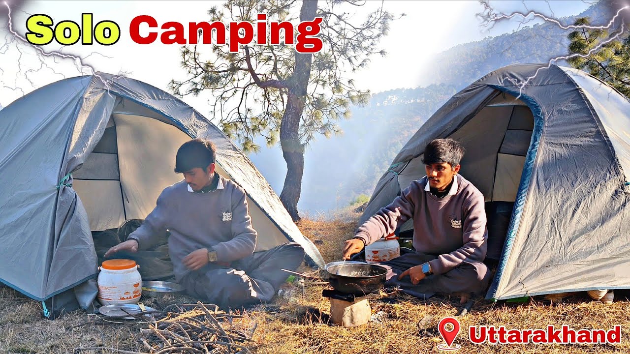 Solo camping || solo camping in forest || Uttarakhand forest camping || junior camper ||