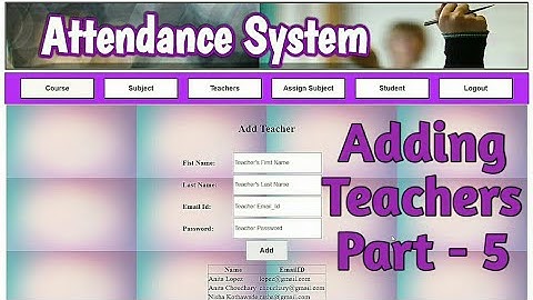 Part 5. Admin Panel (Adding Teachers) Part - IV