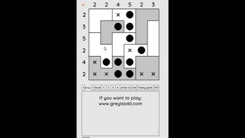 Grey is Odd - Today grids. Solution level 4 6X6 dated 07-24-2024 #logicpuzzles #logicgames  #games