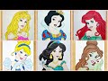 6 Easy Disney Princess Drawing Ideas | (Part-1) || Drawing Tutorials || Art Videos