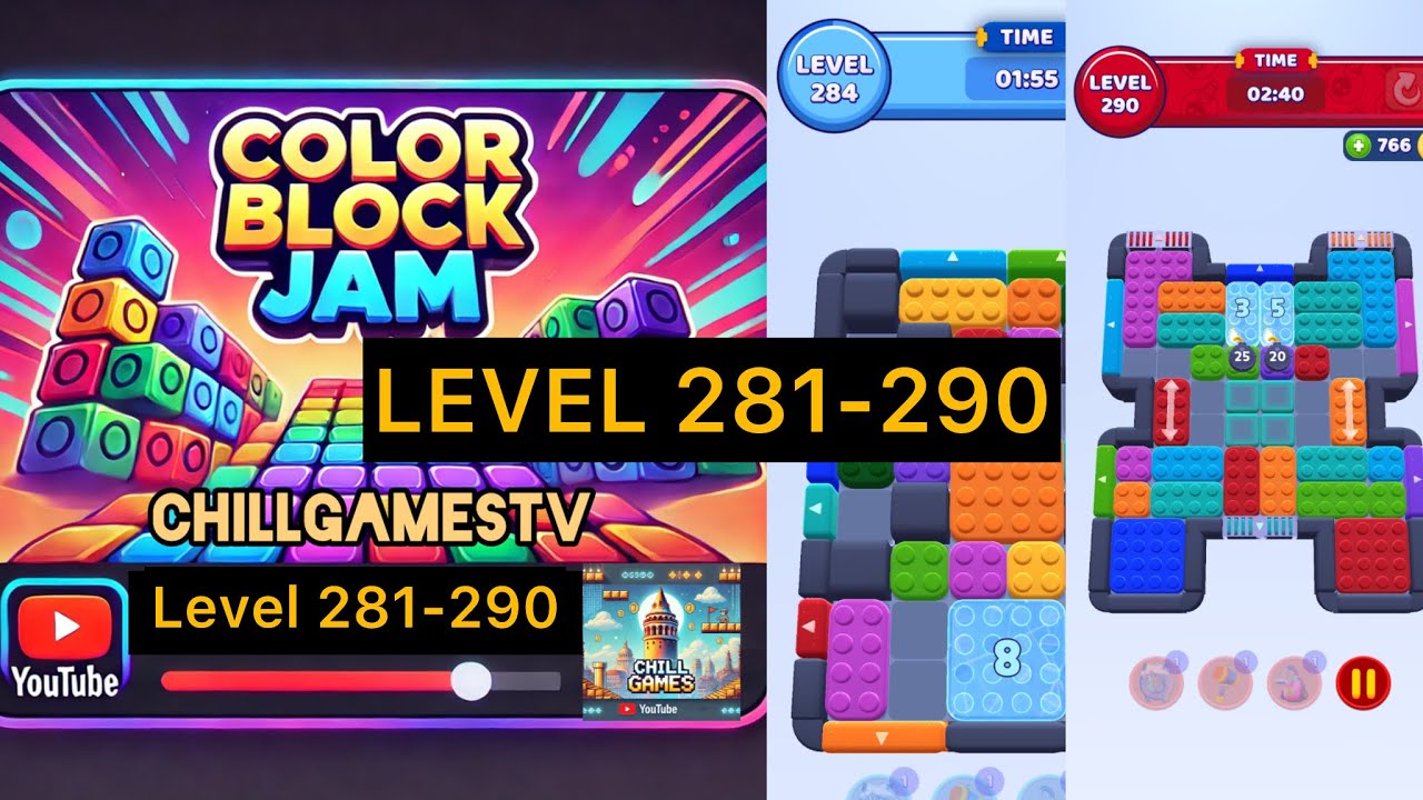 Color Block Jam Level 281-290 Walkthrough #colorblockjam - YouTube