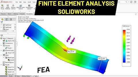 Solidworks Simulations Tutorial Beam Displacement and FOS | Robo CAD