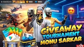 MONU SARKAR LIVE 🛑 GIVEAWAY TOURNAMENT 😍 REDEEM CODE PRICE ✅ I#shorts #shortslive #freefire