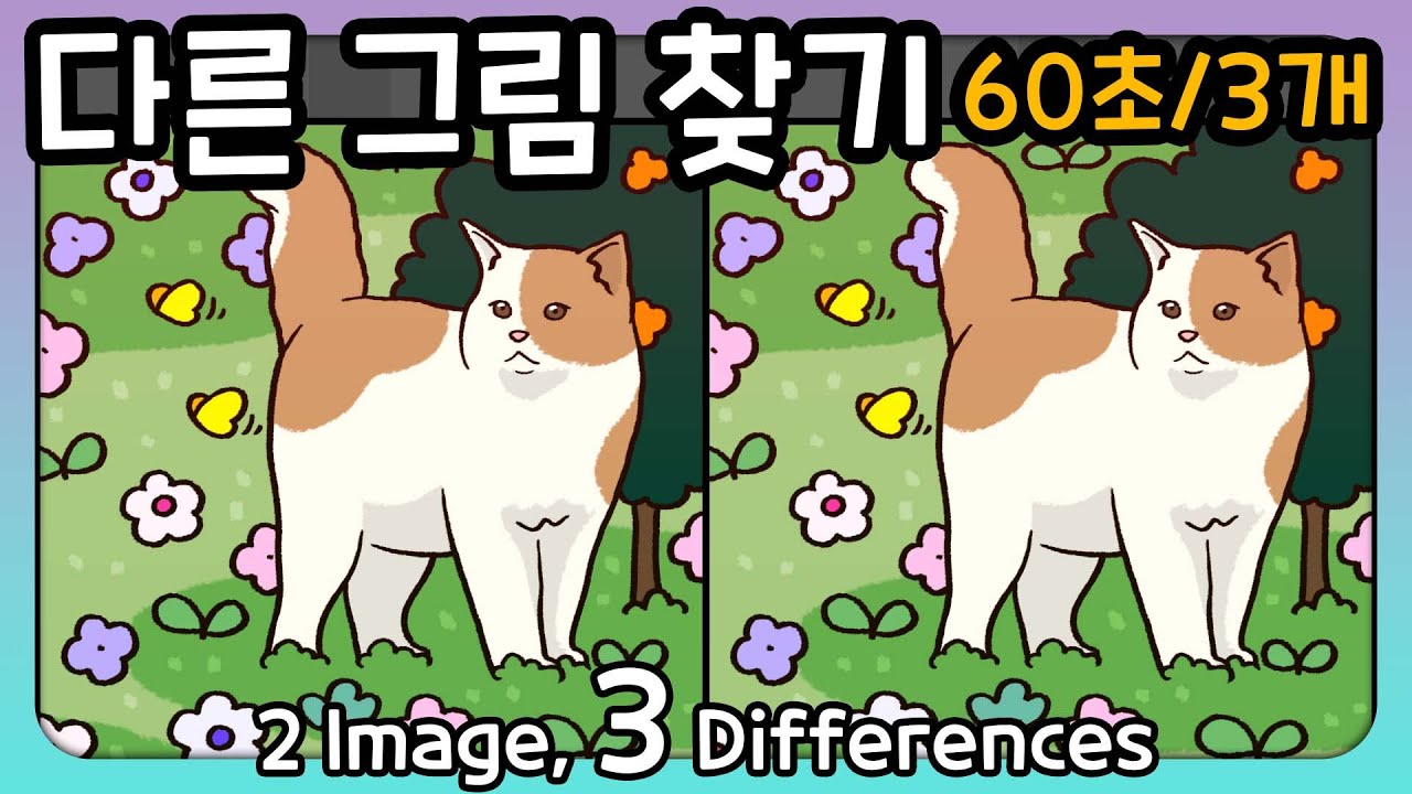 다른 그림 찾기 -60초 안에 다른 그림 3개를 찾아보세요- - YouTube
