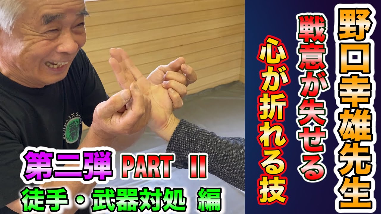 武神館レジェンドが表現する体術のエッセンス！　技をかけることに拘るのでは無く、技が通じる状況をいかに作るかが大事！徒手　武器対処編　Noguchi sensei bujinkan