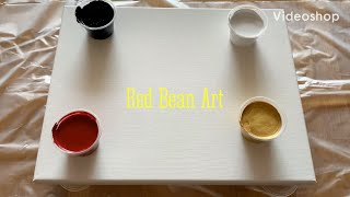 Acrylic Pour Painting - Attempting Swipe Technique for Beginners - Satisfying Art - Red Bean Art screenshot 5
