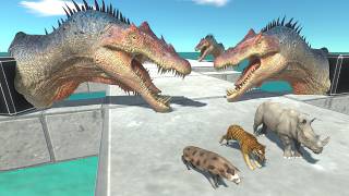 Run Carefully to Avoid the Giant Dinosaur Heads - Dangerous Zigzag Road - Dinosaurs VS Animals screenshot 5